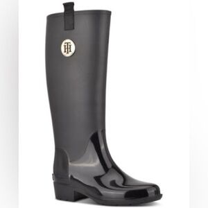 Tommy Hilfiger Knee-High & Mid-Calf  Women's Black Rain Boots Size 6